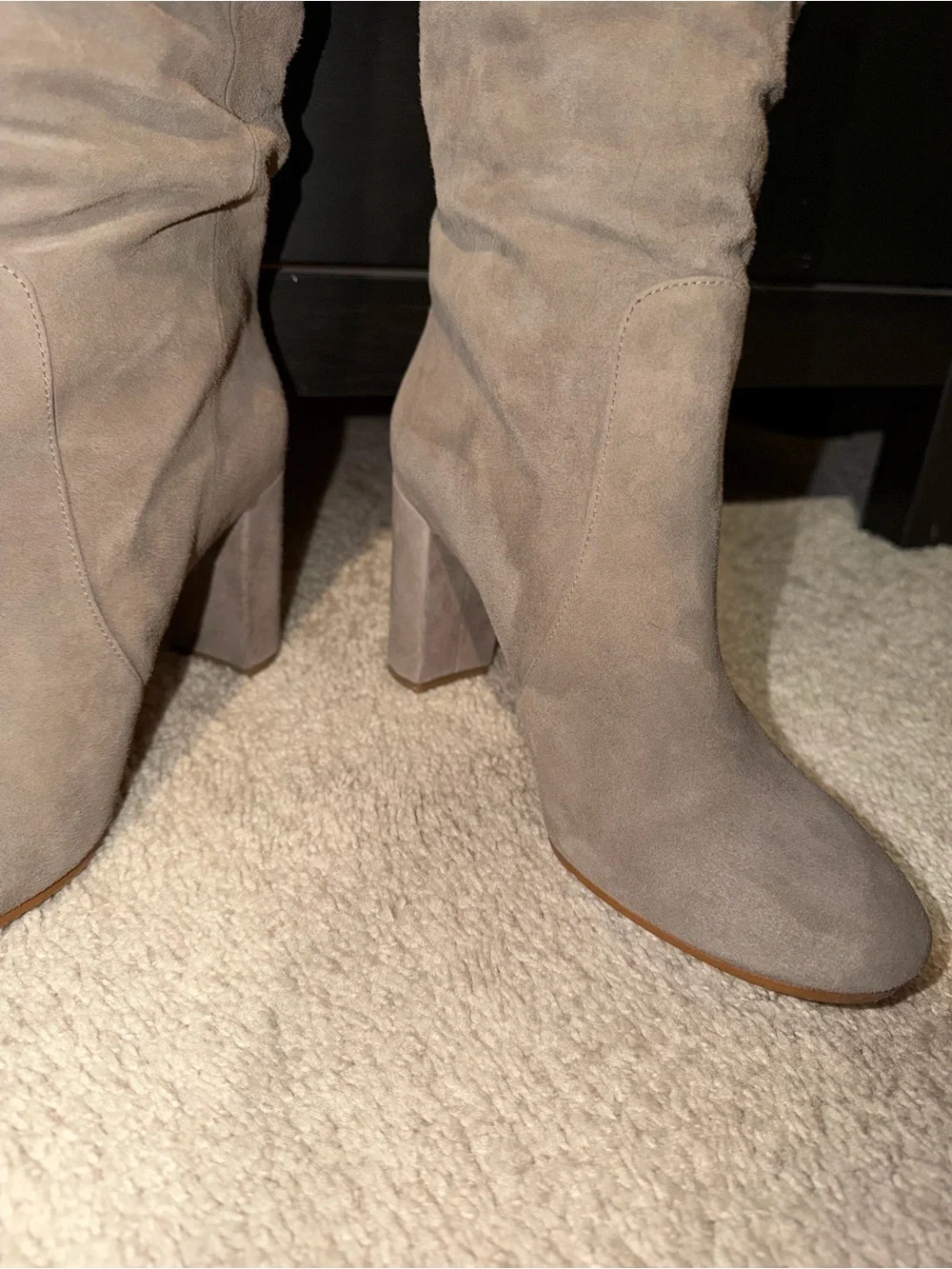 Vince Camuto Sessily Over-the-Knee Suede Leather Block Heel Boots